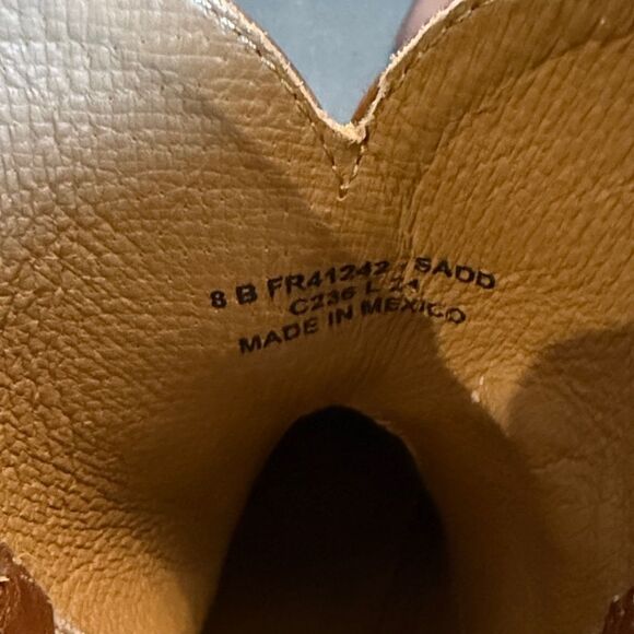 Frye Billy Harness Saddle Leather Brown Ankle Boots size 8 - Picture 10 of 16